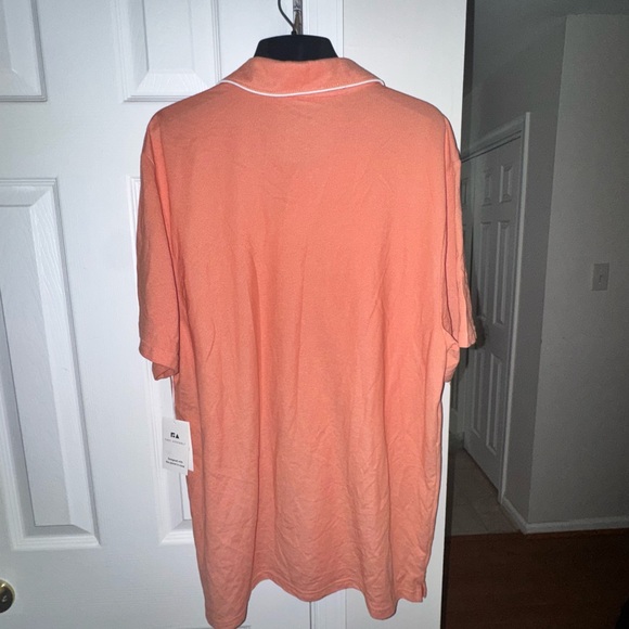 Free Assembly Men's XL Orange Piped Polo - Short Sleeve Collared Casual Top - Picture 5 of 10